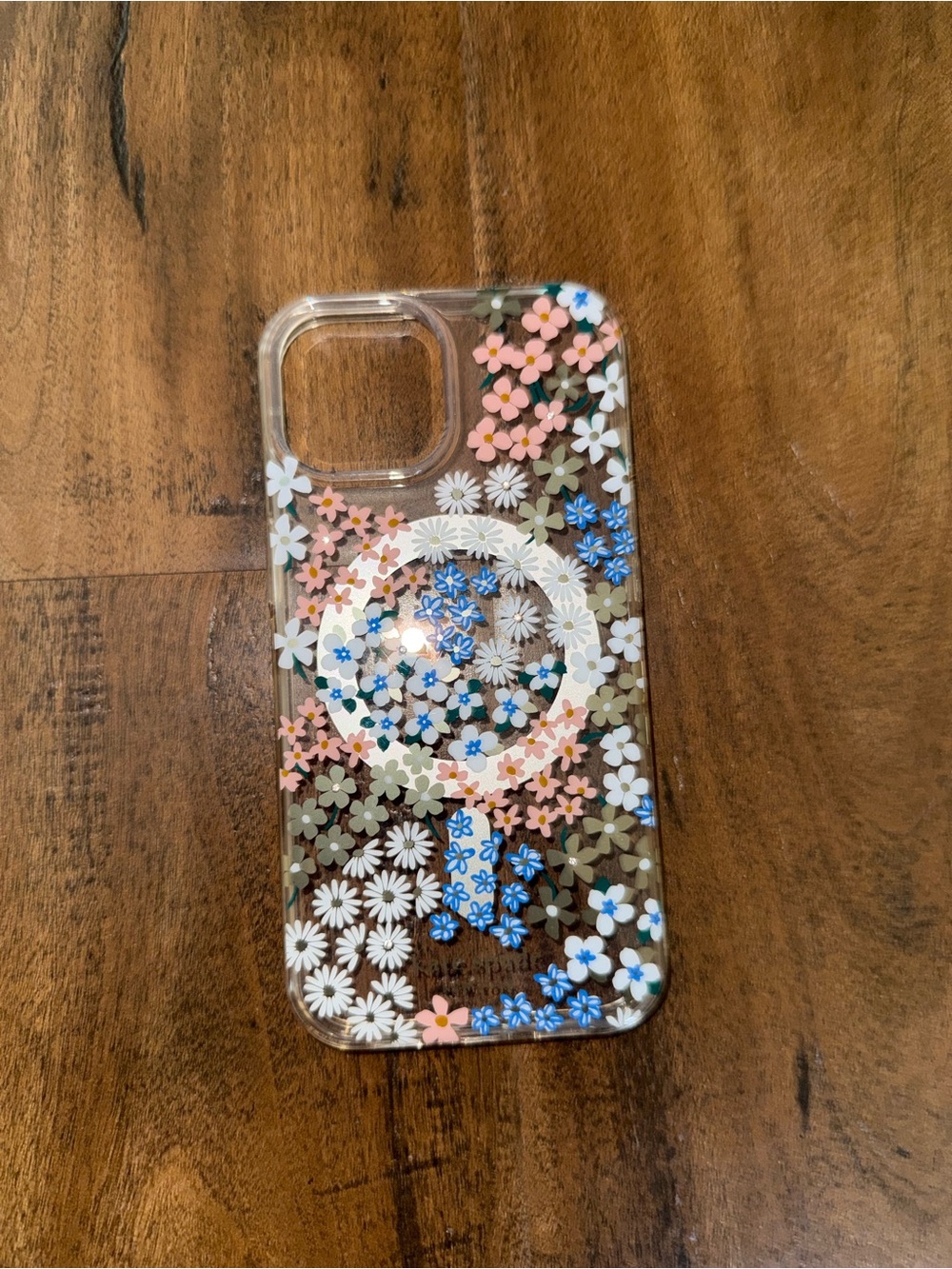 kate spade Clear Floral Phone Case in Pink, Blue, White & Cream